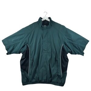 FootJoy DryJoys Golf Windshirt Mens XL Green‎ Short Sleeve Pullover